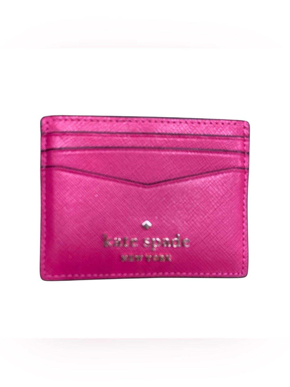 kate spade vibrant pink leather card case